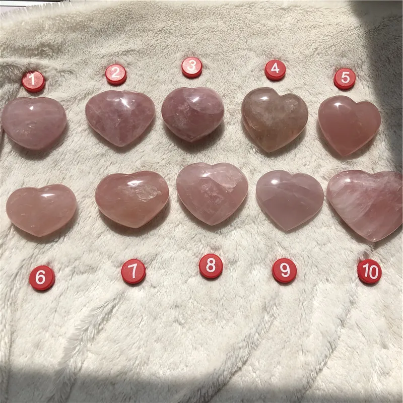 Натуральный большой розовый кварцевый кристалл любящее сердце камни целебные