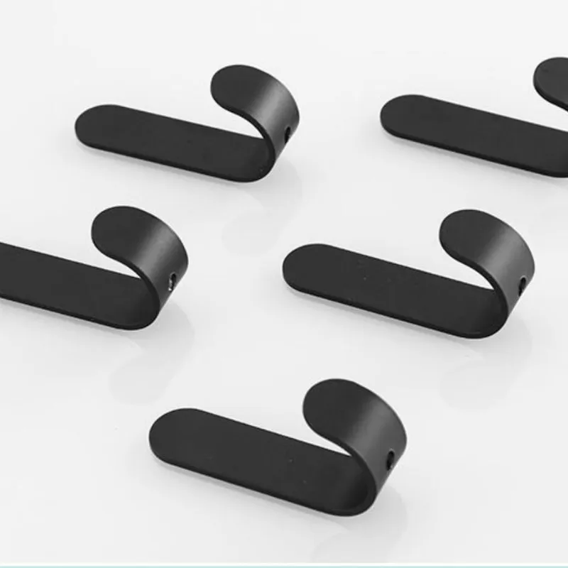 

Punch-free Seamless Single Hook Space Aluminum Bathroom Coat and Hat Hook Simple Door Back Hook Kitchen Hook Towel Hook G8161