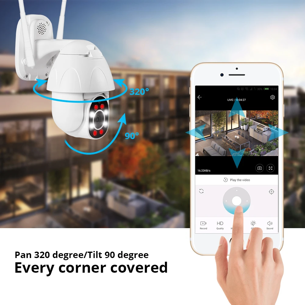 1080P наружная камера наблюдения с датчиком PTZ IP камера CCTV скорость безопасности купольная камера наблюдения wifi Облачное хранение ночное видение Обнаружение движения