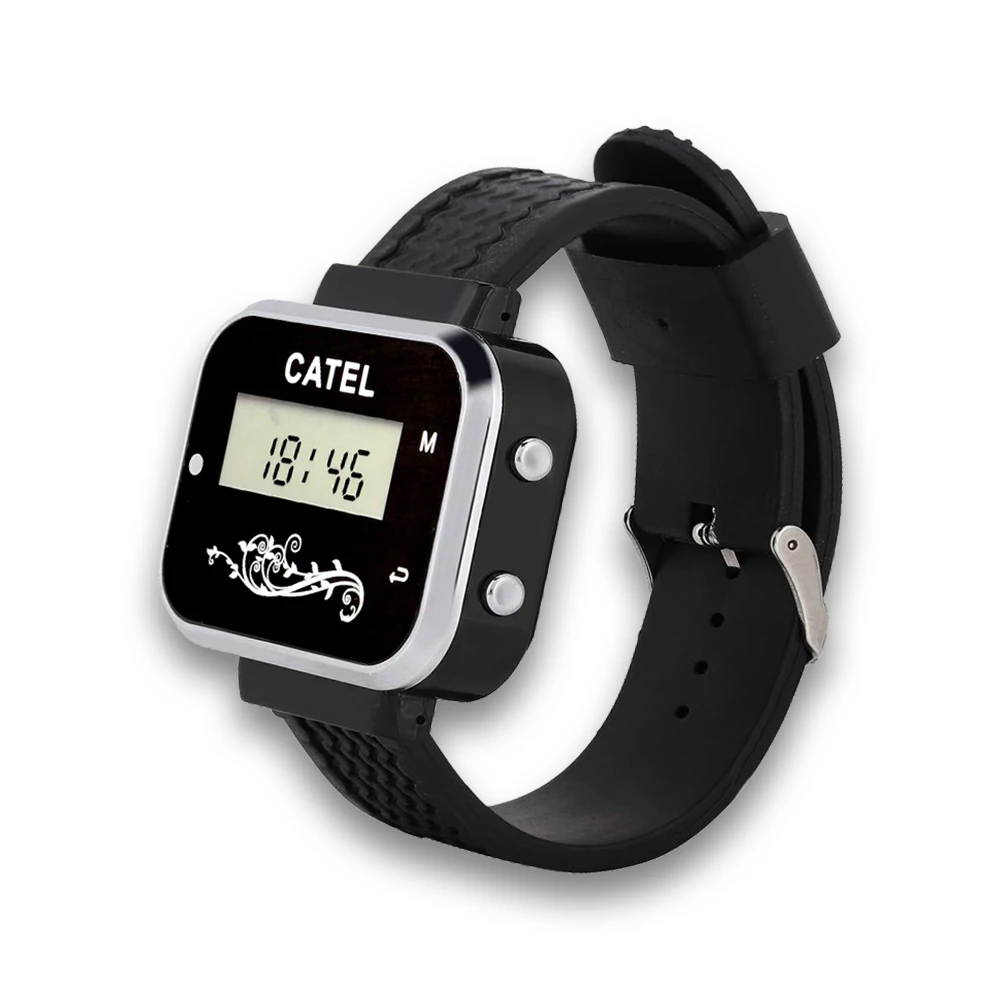 CATEL Wireless Watch Receiver Pager in 433.92mhz for Restaurant Cafe Office Calling Paging System, Hotel, Call Button, Buzzer