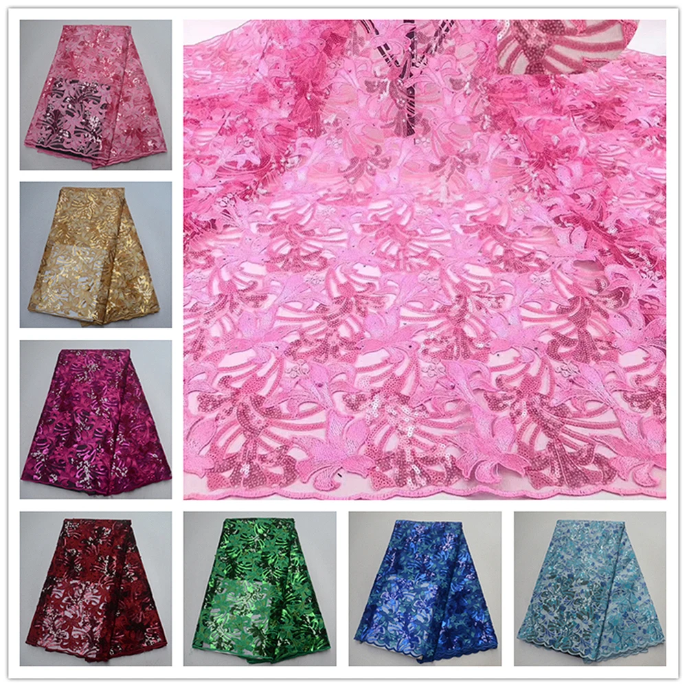 

Baby pink laces fabric embroidered stones and beads french sequins lace fabric high quality 2019 african fabrics for party dress