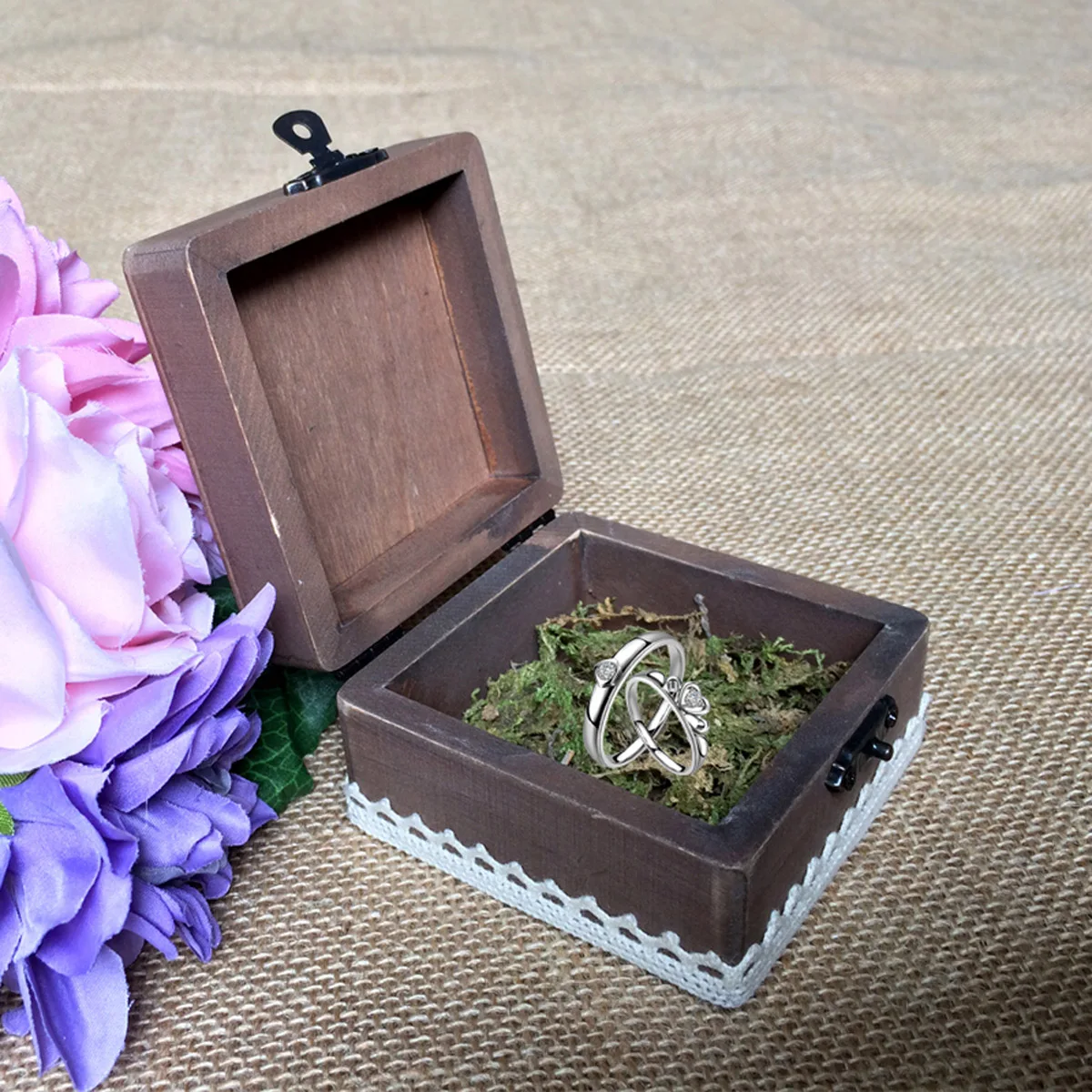 PIXNOR Mr & Mrs деревянная коробочка для кольца деревенские обручальные Обручальные