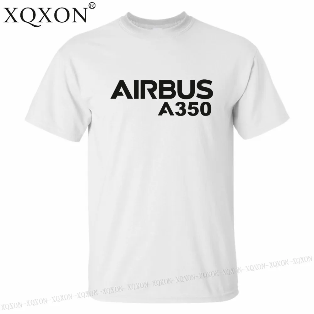 Мужская футболка с круглым вырезом XQXON хлопковая Футболка принтом Airbus A350 высокое