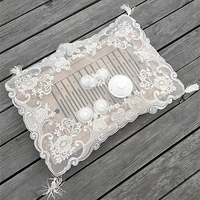 modern lace embroidery bed table runner flag cloth cover satin christmas lace xmas tea tablecloth banquet wedding decor