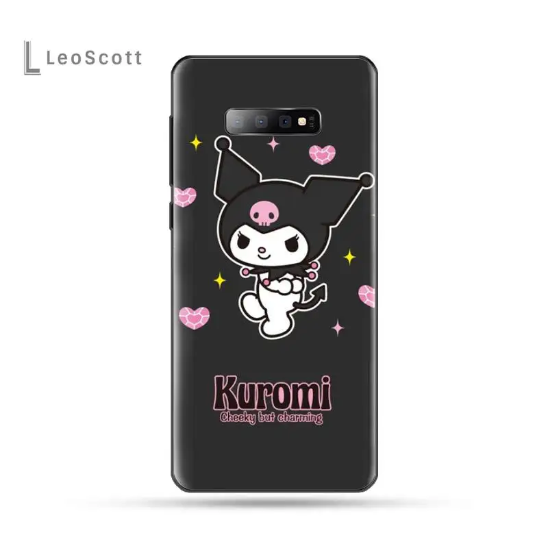 Kawaii Kuromi Colorful cartoon Black TPU Phone Cover For Samsung Galaxy S8 S9 S10 Plus Lite S10E Note 3 4 5 6 7 8 9 10 Pro cover | Мобильные