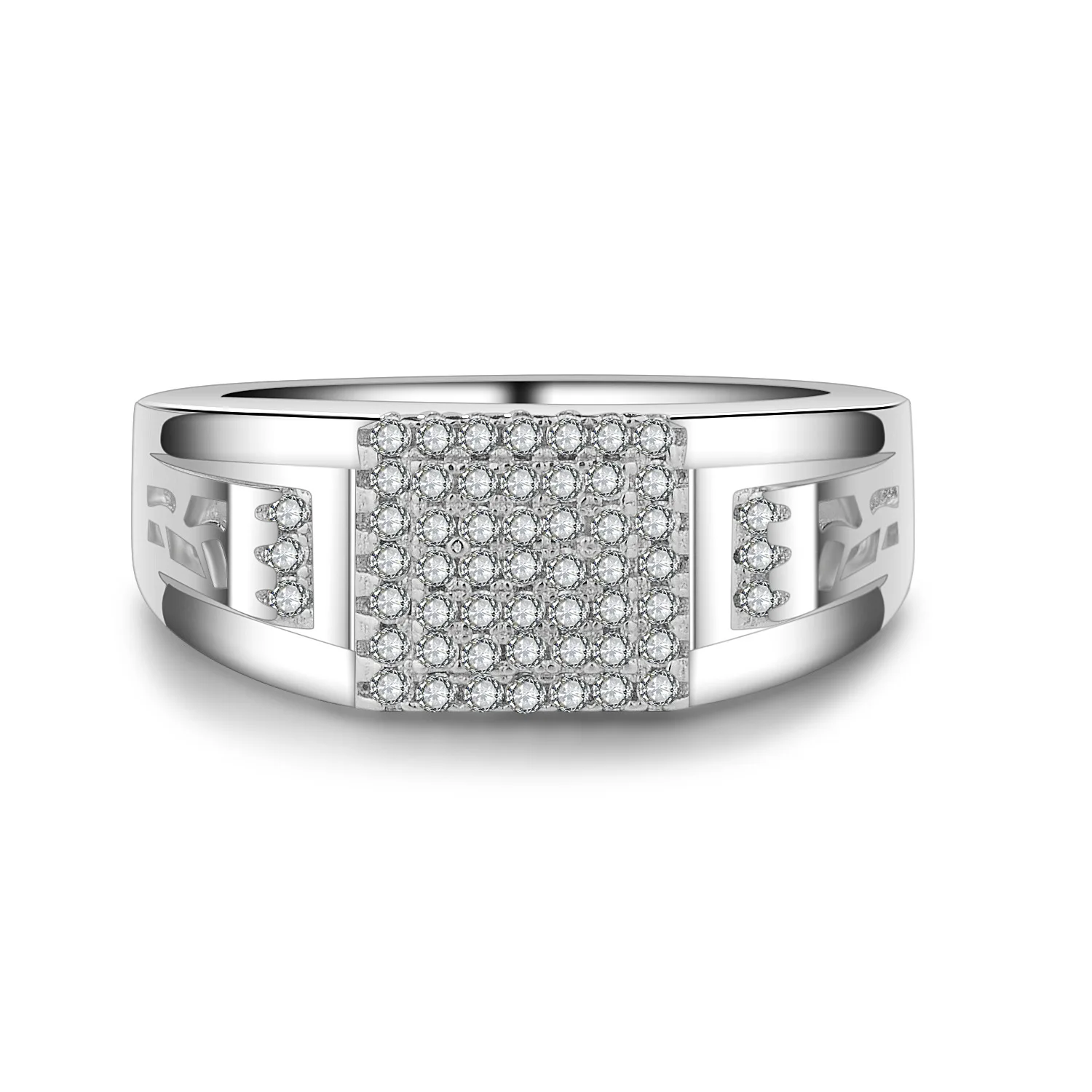 Серебряное кольцо 925 VVS1 с бриллиантами для мужчин квадратное Bague Etoile Bizuteria хип хоп