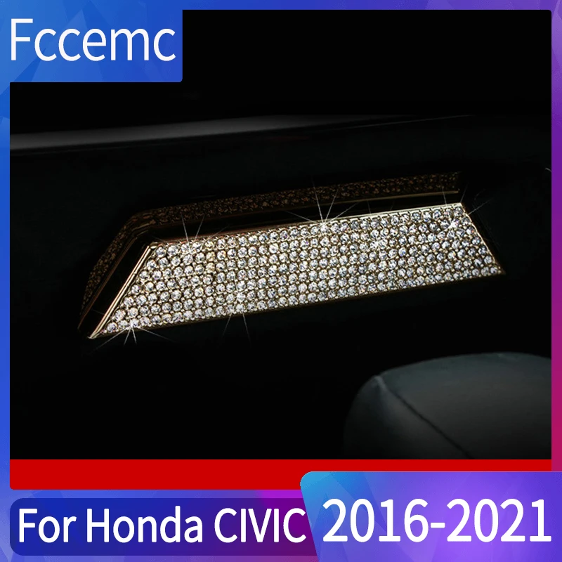 

Отделение для хранения центральной консоли с алмазными шипами для Honda Civic 10 поколения, модификация автомобильных деталей, автостайлинг