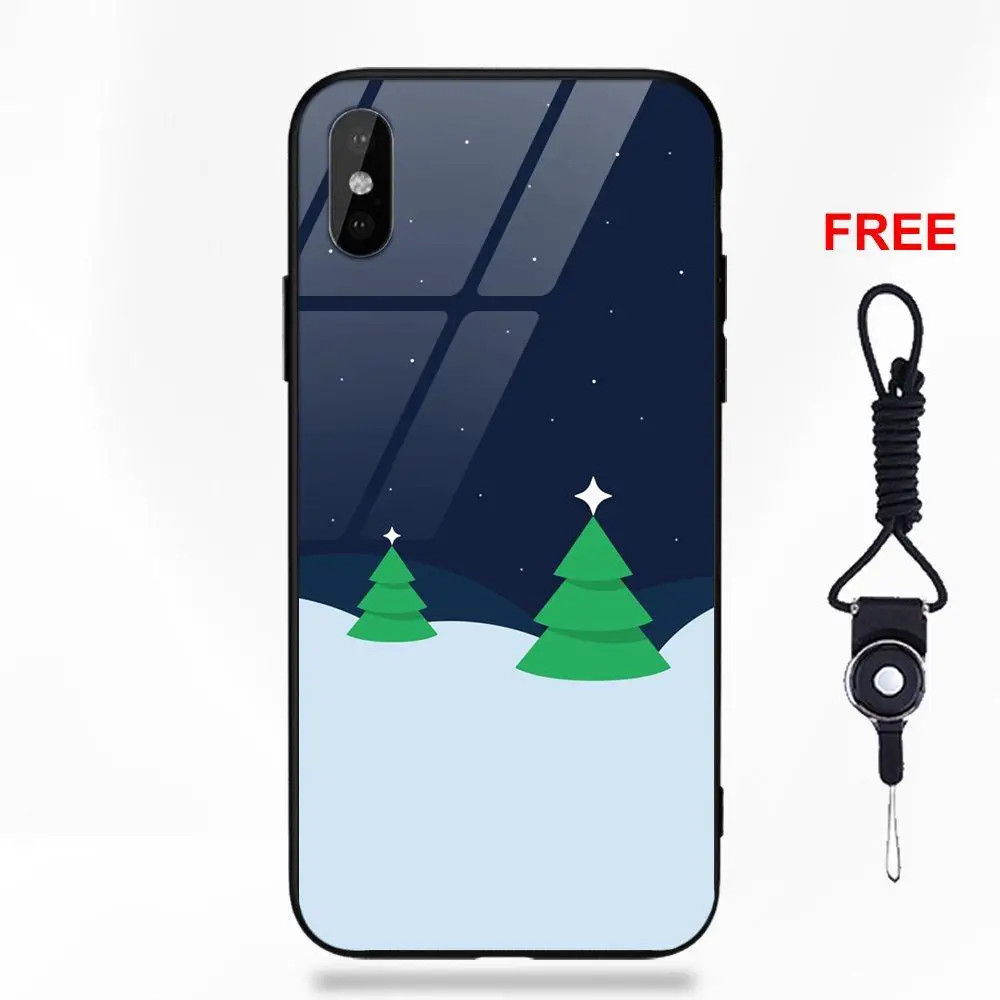 Зеленый лес с хвойными деревьями для Huawei Honor 7X P20 Lite Mate 10 Pro Redmi 5 Note 5A 6 Galaxy S8 S9 Plus. Рисунок на закаленном стекле.