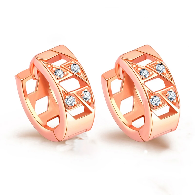 Женские свадебные ювелирные изделия из фианита серьги розового золота с