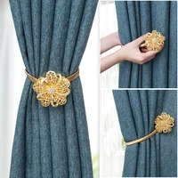 european style magnetic curtain buckle curtain ball tie strap curtain clip korean curtain jewelry tied flower buckle home decor