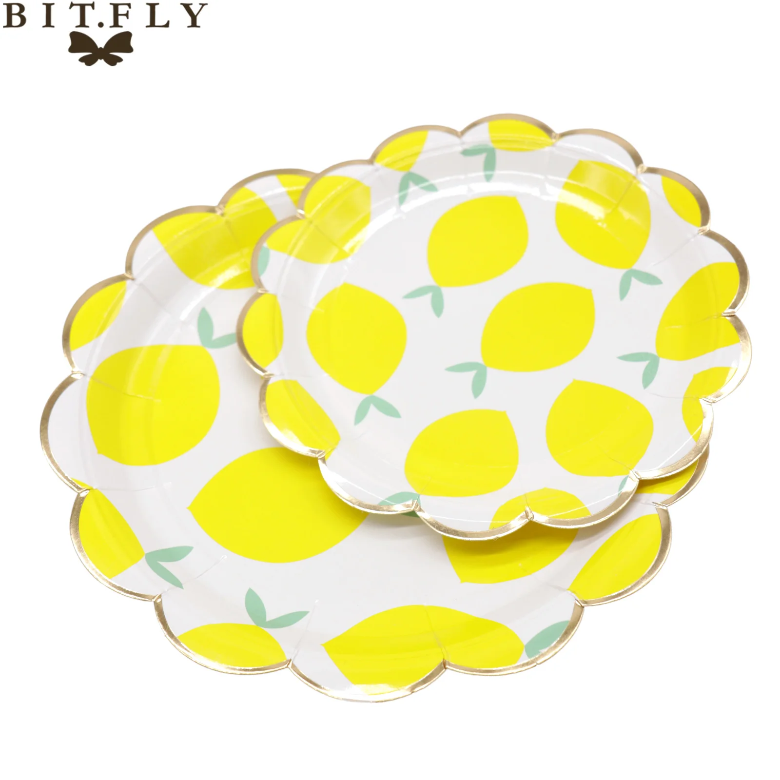 Набор желтых бронзовых столовых приборов с лимоном одноразовые бриллиантовые