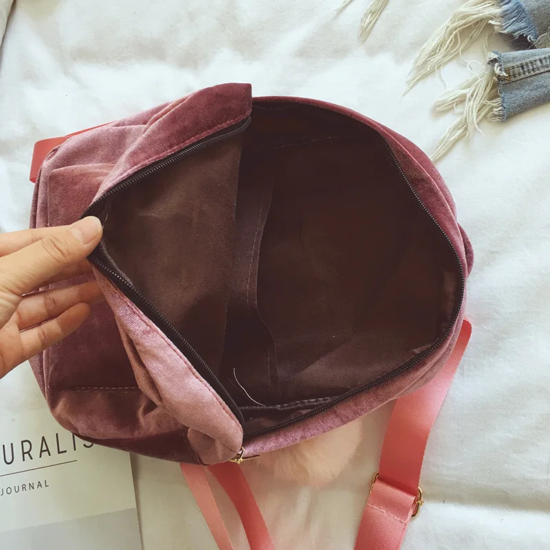 Женский рюкзак RIEZMAN модные мягкие бархатные школьные сумки для девочек