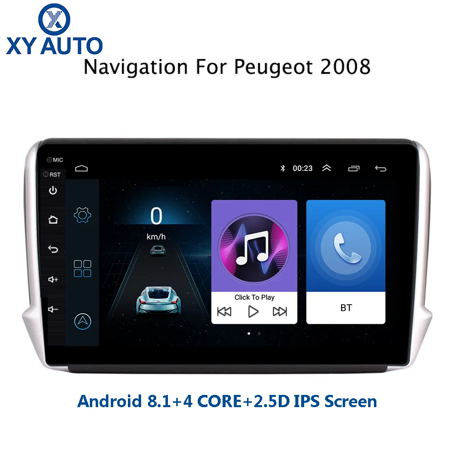 9 дюймовый 2.5D IPS закаленный HD мультисенсорный экран Android 8 1 NAVI для peugeot 2008 2015 2018