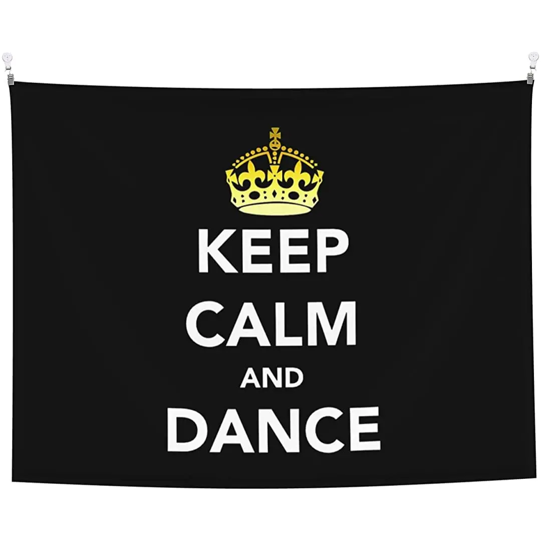

Keep Calm And Dance Tapestry Wall Art Hanging For Bedroom Living Room Dorm Paninting Wall 28.7*37.4 Inch