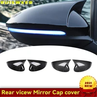 for volkswagen golf mk8 viii 8 side mirror covers caps carbon look 2020 2021 2022 for vw glossy black wing rearview