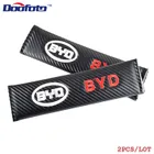 Doofoto 2x Накладка для ремня безопасности автомобиля для BYD F3 F0 S6 F3R F0 F 3 Аксессуары наплечный защитный чехол для автомобиля Стайлинг углеродное волокно