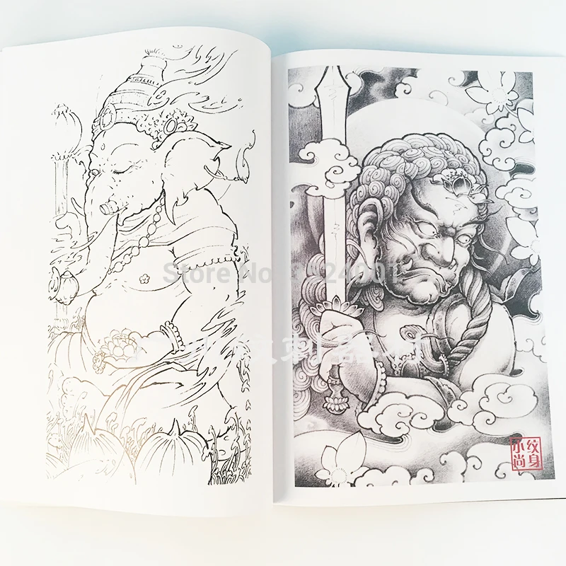 Бесплатная доставка новинка 2017 книга с татуировками пионами слоном Богом