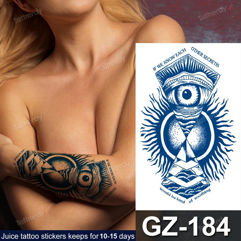 

Long Lasting Tattoo Juice Ink pirate compass eye rose flower sleeve tattoo designs for men women body art tatoo sticker water