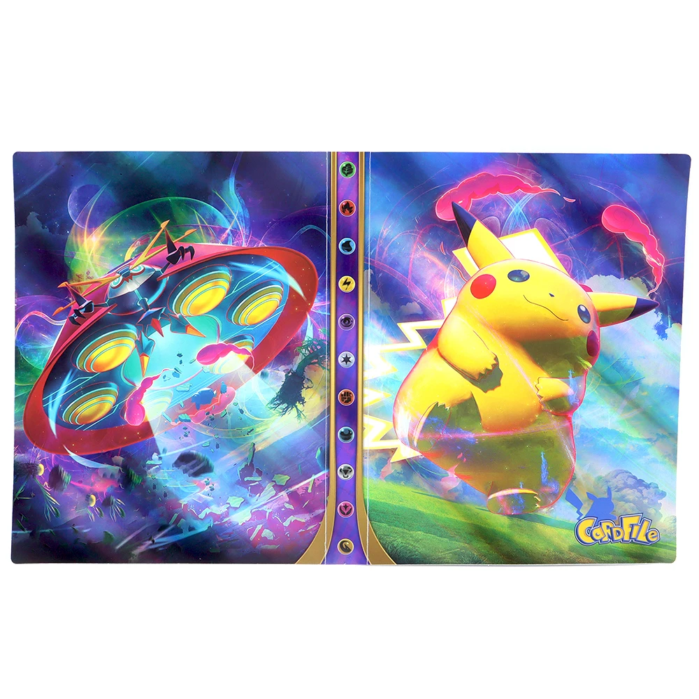 

TAKARA TOMY New Style 3D Stereo Album Pokemon Card Map Shining Flash 4pocket 240pcs Holder Collections Book Binder Folder Gift