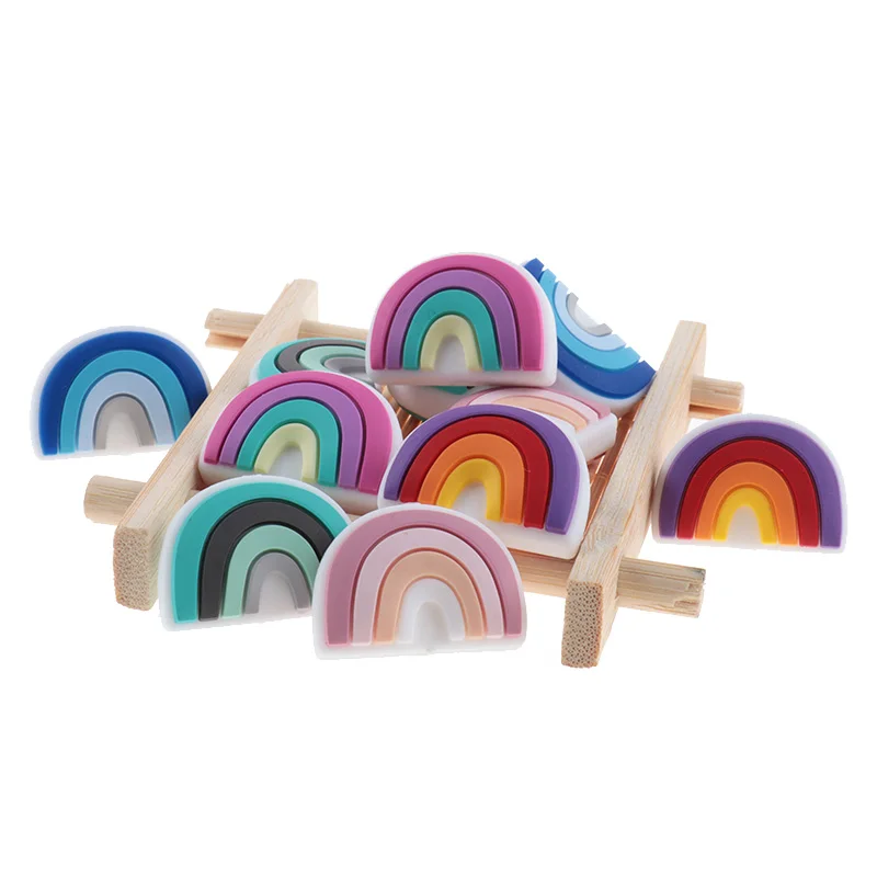 300pcs Silicone Baby Teething Beads Rainbow For Jewelry Making Beads Chewing Beads Teething Necklace  BPA Free Baby Goods