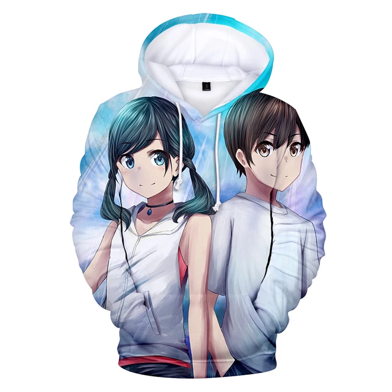 2019 толстовка с рисунком аниме надписью всепогодное вами 3D худи цветным Женская