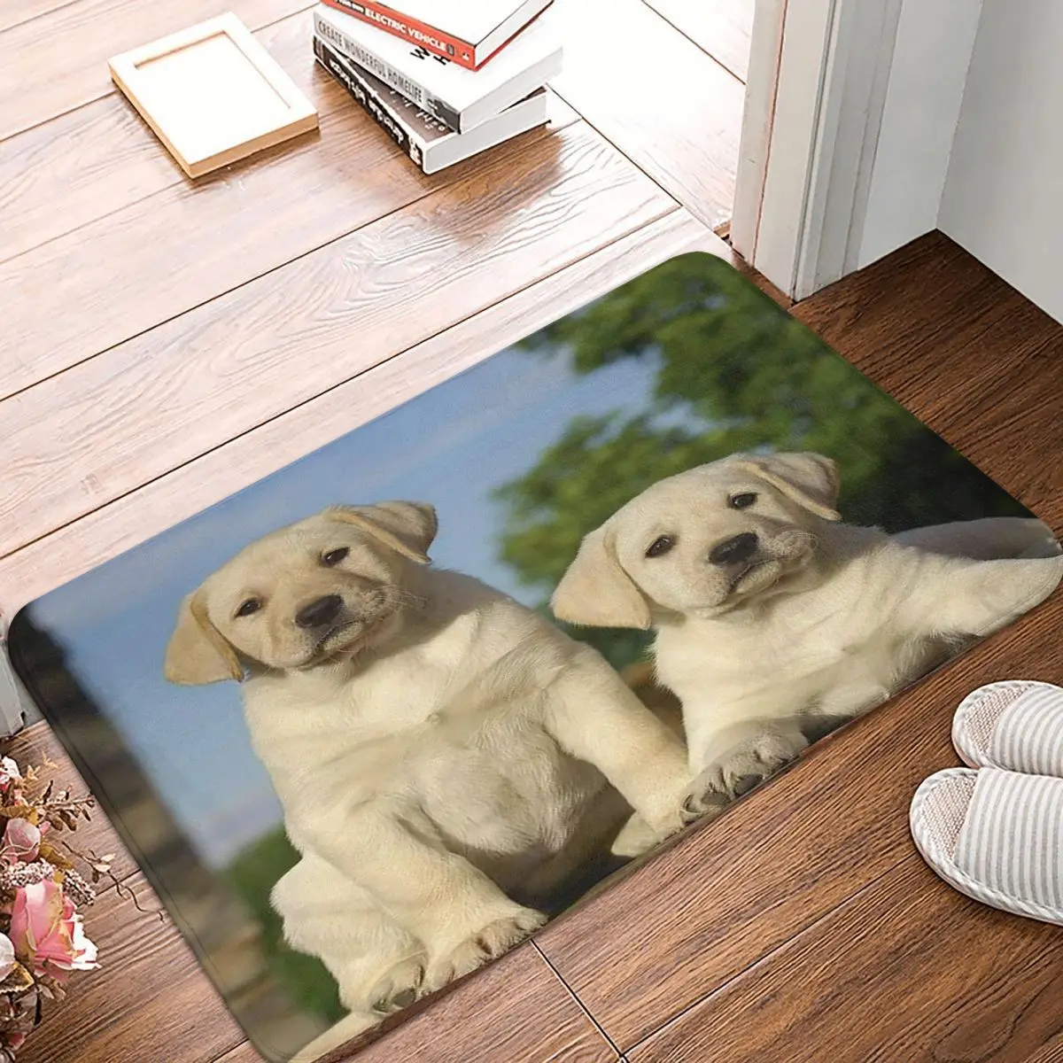 

Симпатичный лабрадор, Придверный коврик, ковер из полиэстера с принтом для ванной, кухни, двери, балкона, впитывающий напольный коврик для д...