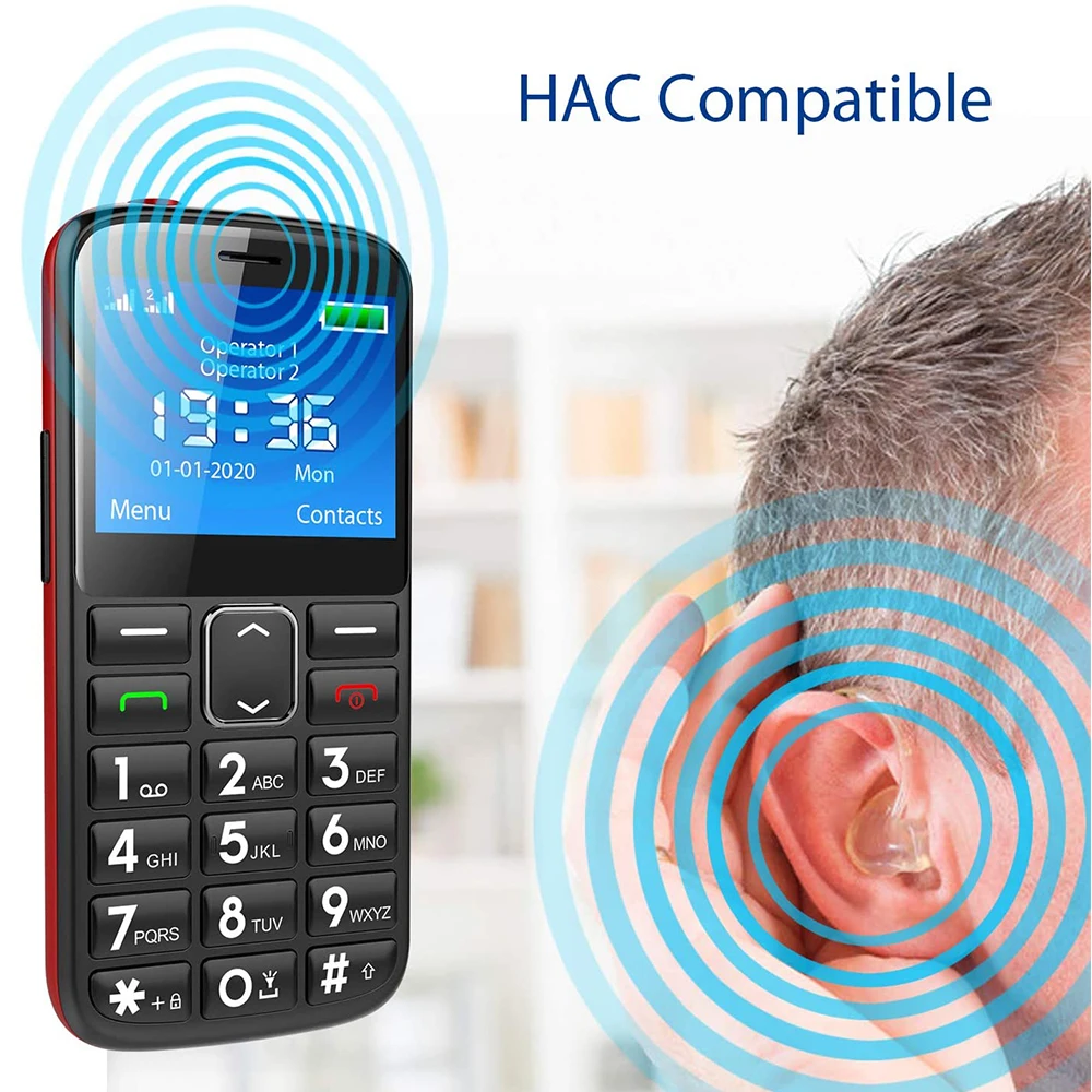 3G GSM большая кнопка мобильный телефон для пожилых людей Две сим карты Бесплатная