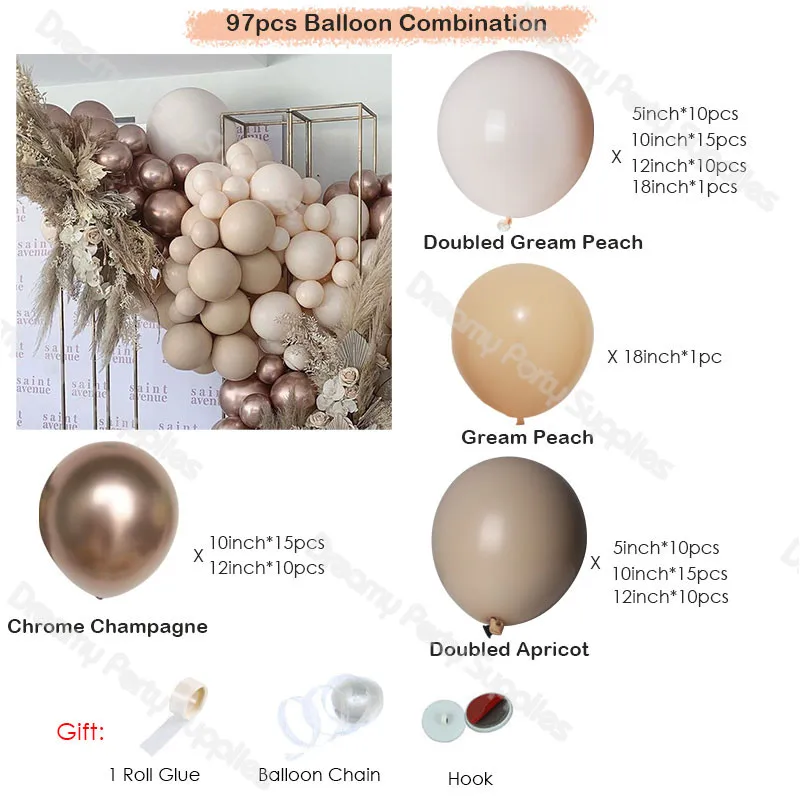 Гирлянда для воздушных шаров Фотофон детской свадьбы абрикосового шампанского |