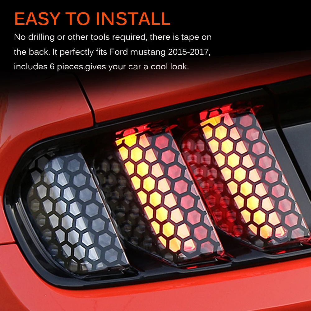 Onever 6 шт./компл. автомобиля задние светодиодные светильник Стикеры сота наклейки