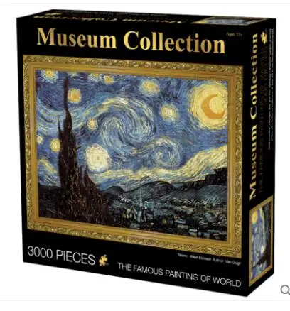 

3000 pieces Jigsaw Puzzle Super Difficult Adult Puzzles Oil Painting Puzzles For Wall ornament Starry Night on the rhone 3000