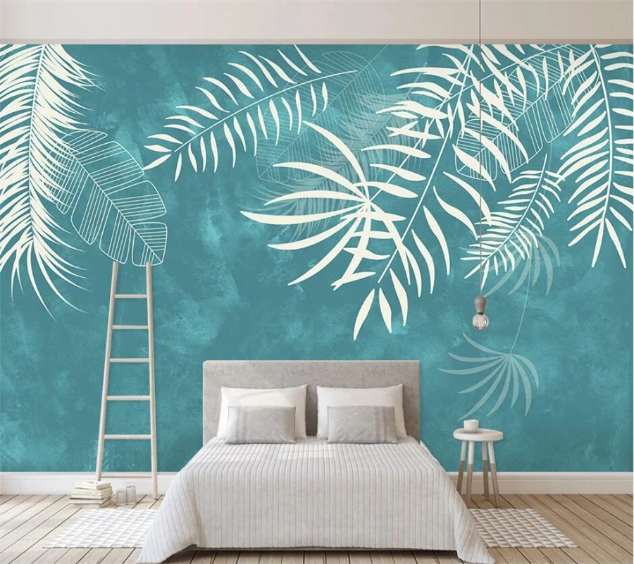 

Custom wallpaper 3d small fresh hand painted watercolor nordic modern minimalist tv background wall papers home decor фотообои