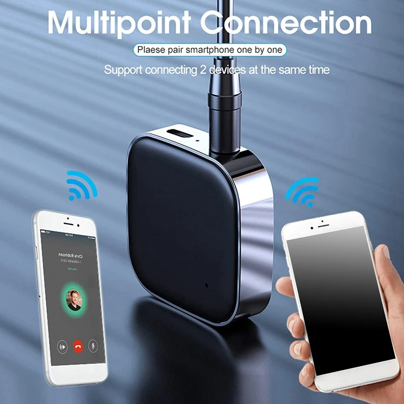 

Bluetooth Receiver V5.0, Mini A2DP Bluetooth Aux Adapter for Car,Wireless Audio Bluetooth Adapter, Built-In Microphone