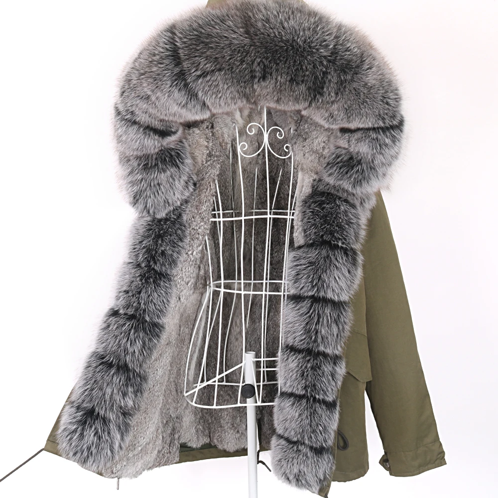 short winter jacket women parka real fur coat waterproof big natural fox fur collar hooded rabbit fur liner streetwear