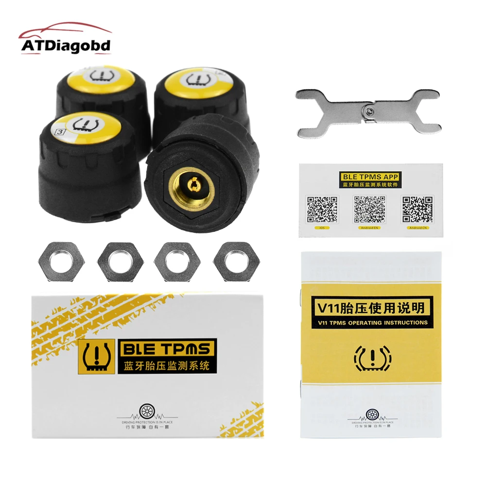 Автомобильный датчик давления в шинах инструмент Bluetooth 4 0 с Android iOS BLE TPMS