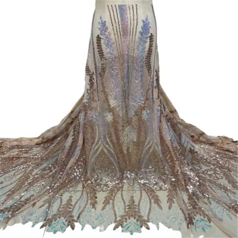 Фуксия французская Тюлевая кружевная ткань новейшая африканская