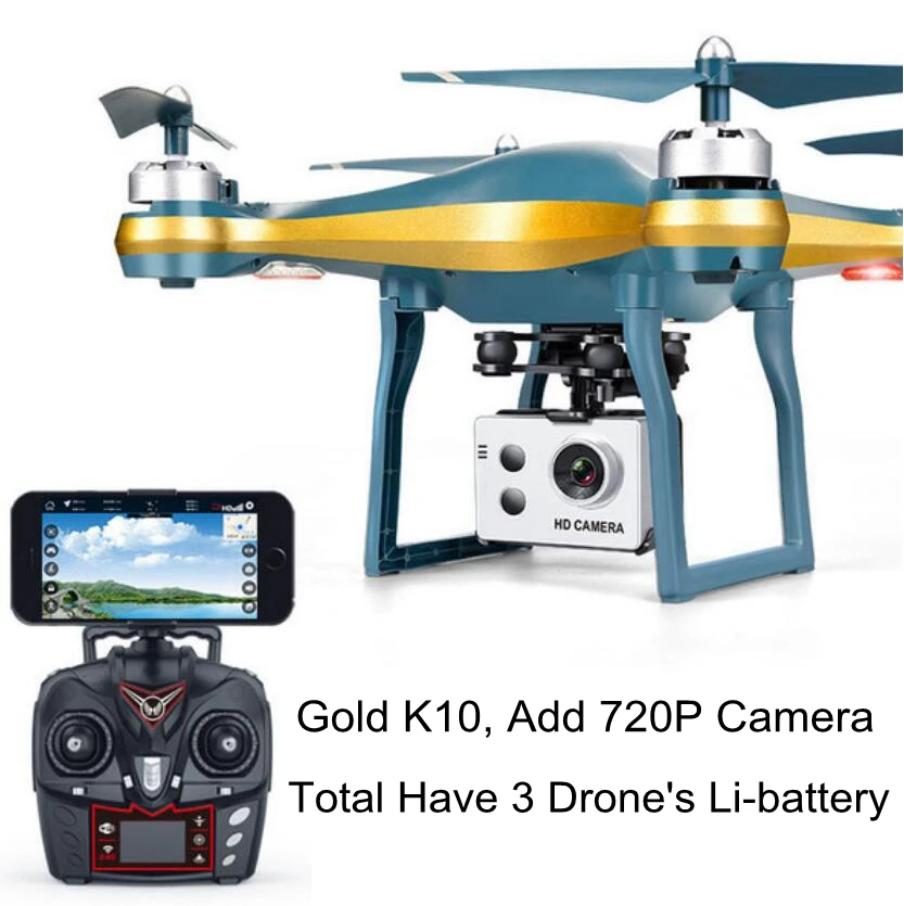 Gold K10 720P 3B K10 gps позиционирование Автоматическая обратная беспилотная камера д/у Квадрокоптер вертолет с Wifi Fpv HD камера VS f11 pro faith b4 Радиоуправляемый Дрон - Цвет: Gold K10 720P 3B