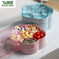wbbooming 6 divided flower shape plastic box fruit platter serving tray creative plate snacks nuts dessert storage box container