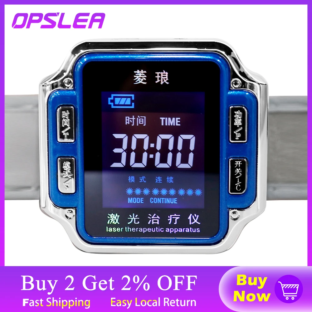 Лазерные наручные часы для физиотерапии при диабете/синусите с диодом 650 нм