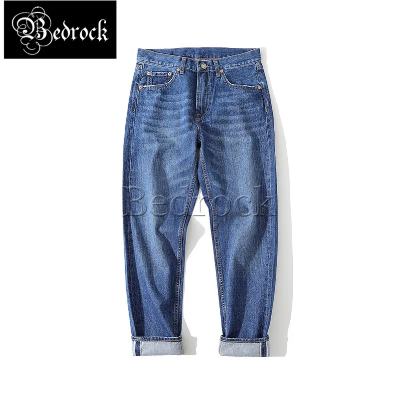 

MBBCAR 11oz men's blue jeans raw denim washed Summer thin vintage selevdge jeans casual distressed scratched pencil jeans 7322