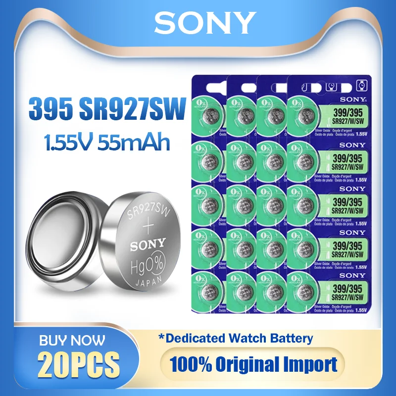 20 шт. Sony 395 399 AG7 SR927SW SR927W SR927 LR927 LR927W батарея для шагомера часов 1 55 в таблетка из