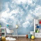 Самоклеящиеся 3D-обои на заказ, фотообои в современном стиле, с изображением синего неба, белых облаков, чайки, гостиной, фона для телевизора, домашняя декоративная стена