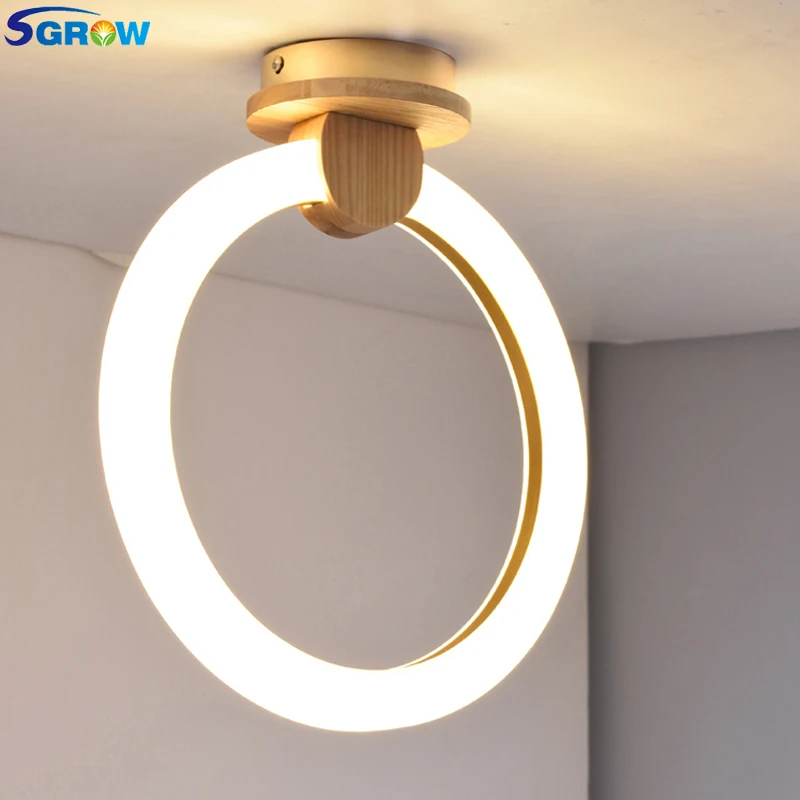 Настенный потолочный светильник в скандинавском стиле с акриловым кольцом