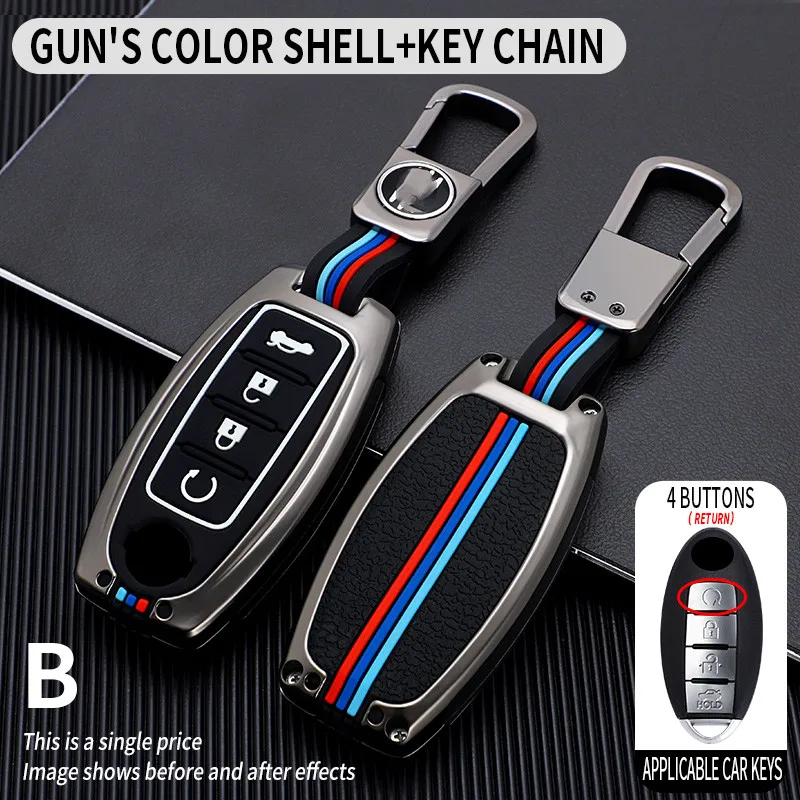 

5 Button Car Key Case For Nissan Rouge Maxima Altima Sentra Murano Qashqai Cover Keyless Remote Fob Shell Skin Holder Keychain