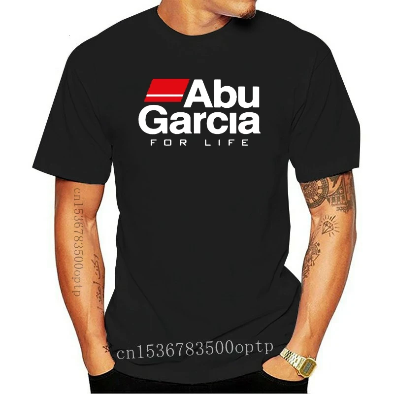 

New ABU GARCIA FOR LIFE Fishing Reel Logo Men Black T-shirt Size Cool Casual Pride T Shirt Men Unisex Fashion Tshirt