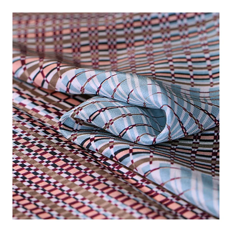 

100% mulberry silk crepe de chine fabric cloth per meter 17mm 140 cm wide printed clothing dress fabric wholesale silk cloth