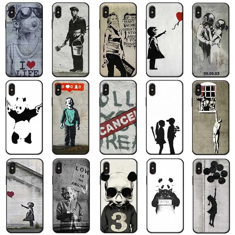 Street Art Banksy Albert palestine Soft Silicone Phone Case for iPhone X XS MAX XR 7 8 6 6S plus 5S SE |