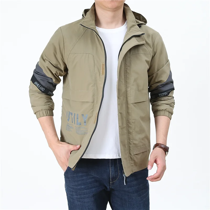 Осенняя куртка для молодых мужчин отдыха на открытом воздухе с несколькими