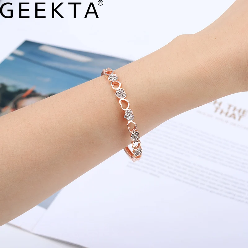 Big promotion New fashion Gold Color Austrian Crystal cuff charm Bracelets Bangles for women Jewelry Gifts Free shipping | Украшения и