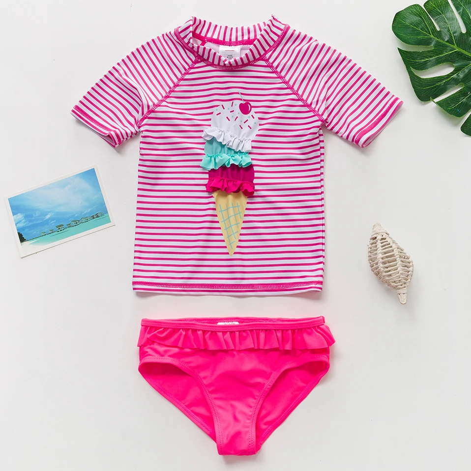 Новинка 2020 одежда для купания девочек в виде единорога детская из двух предметов