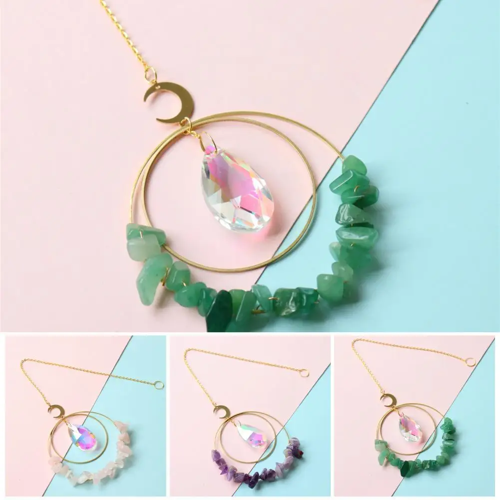 

Attractive Stable Suncatcher Moon Chandelier Prism Windchime Hanging Pendant for Window